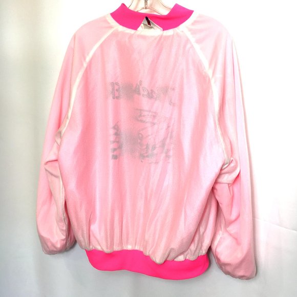 50's Style Pink Satin Bomber Poodle Style Jacket  Mac's Diner Vtg  2XL - Picture 9 of 13